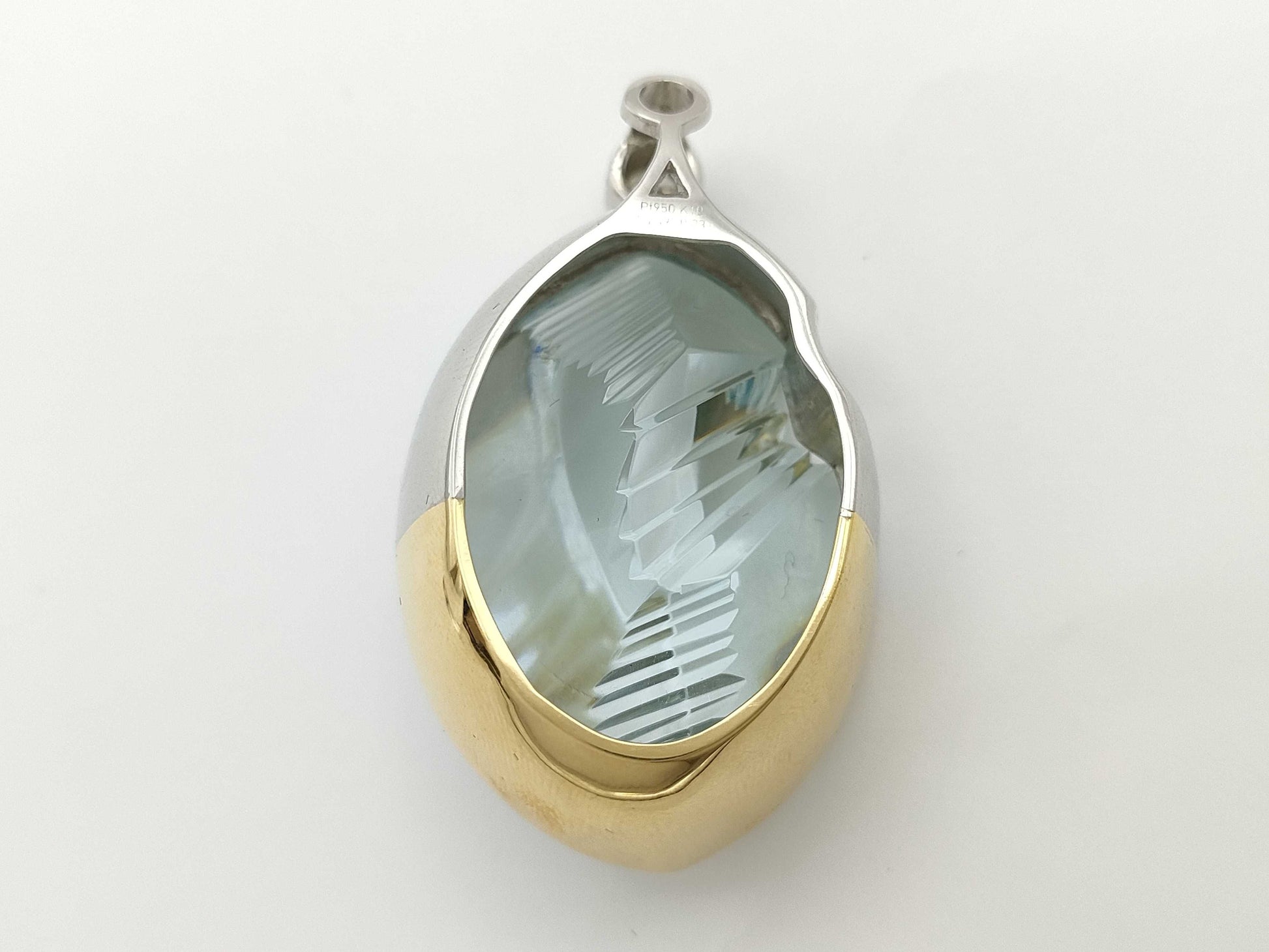 AQ54.49ct D0.23ct Pt950/K18 33.8g Pendant Top 