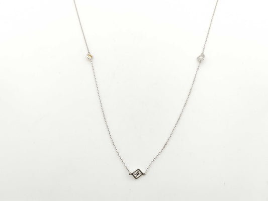 Station D2.50ct K18WG 4.2g Necklace 