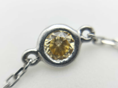Station D2.50ct K18WG 4.2g Necklace 