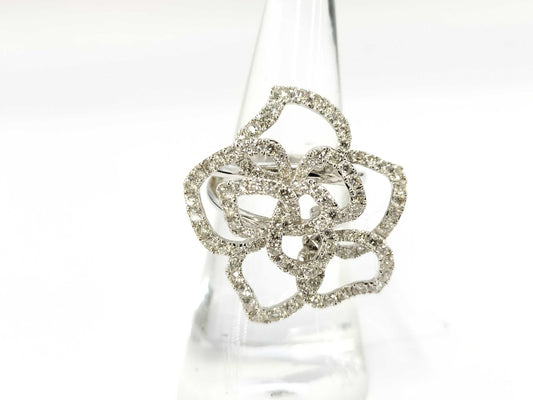 Flower D1.825ct K18 9.8g Ring 