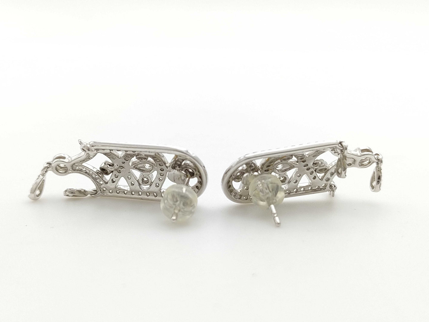 Diamond K18WG 6.6g Earrings 