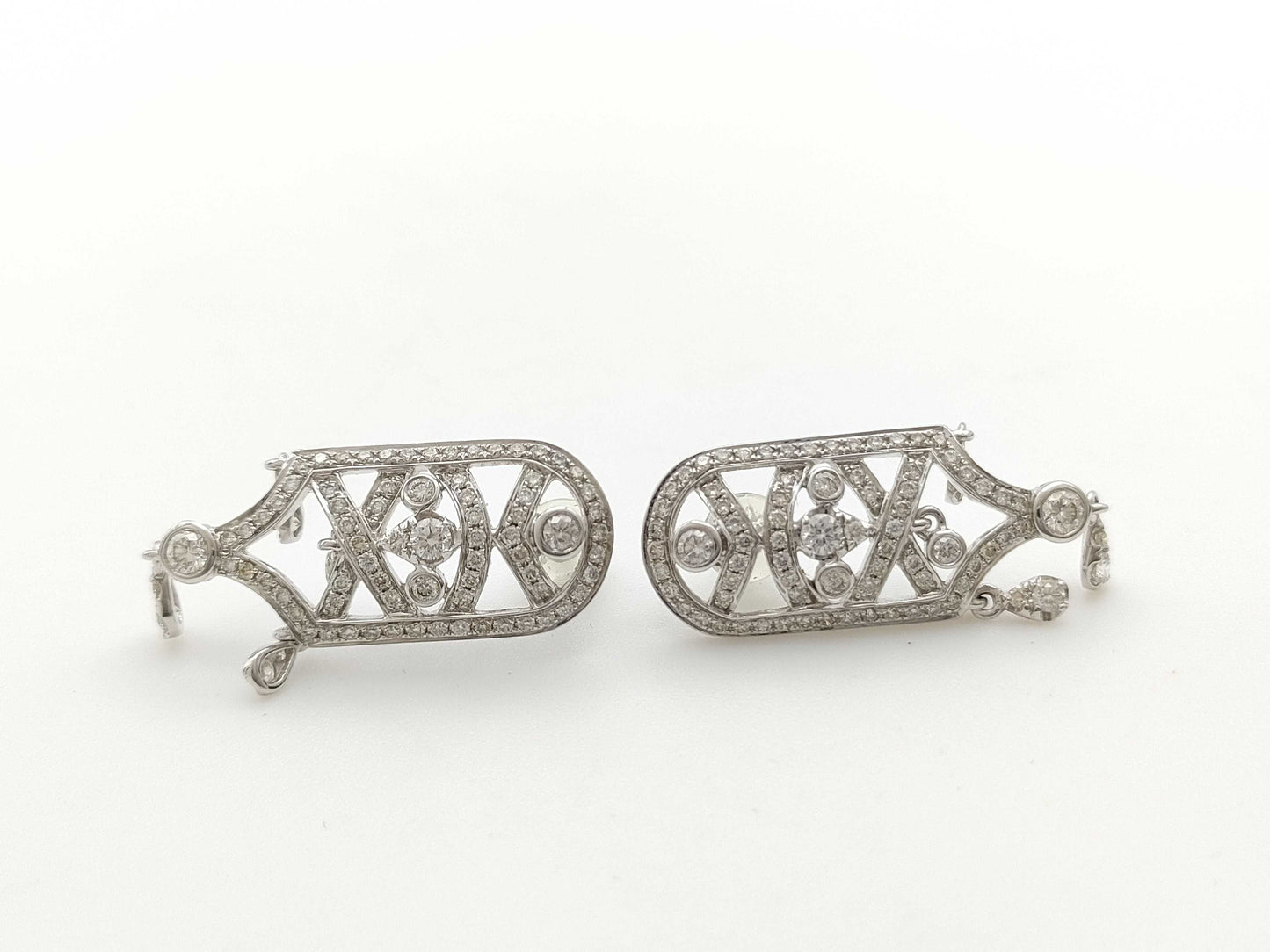 Diamond K18WG 6.6g Earrings 
