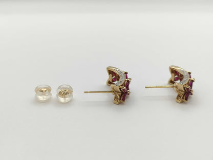 Ruby Diamond K18 4.8g Earrings 