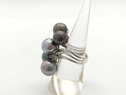 Pearl Diameter Approx. 9.3-11.3mm D0.16ct K18 16.6g Ring 
