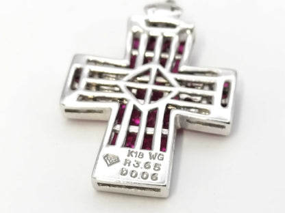 Cloth R3.65ct D0.06ct K18WG 4.8g Pendant Top 