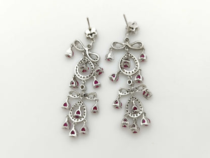 R2.86ct D0.67ct K18WG 9.6g Earrings 