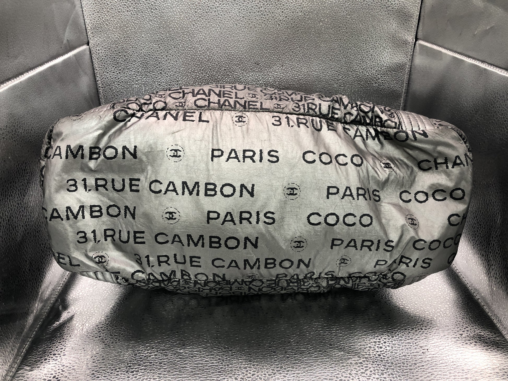 CHANEL Unlimited Tote Bag with Seal 12581101 Nylon Silver Tote Bag