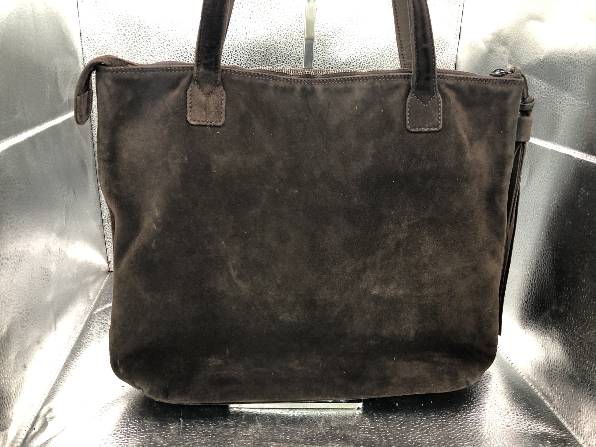 CHANEL Cocomark Tote Bag with Seal 5786402 Fringe Suede Brown Tote Bag