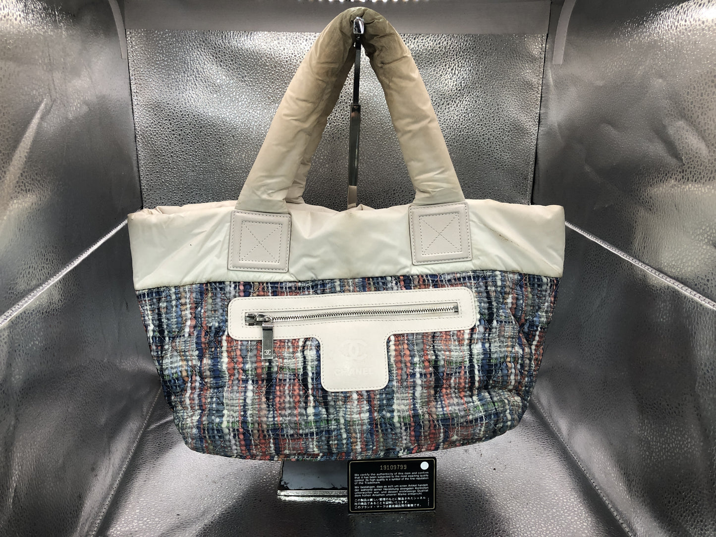 CHANEL Coco Tote Bag with Seal 19109799 Nylon Multicolor Tote Bag with Guarantee Card