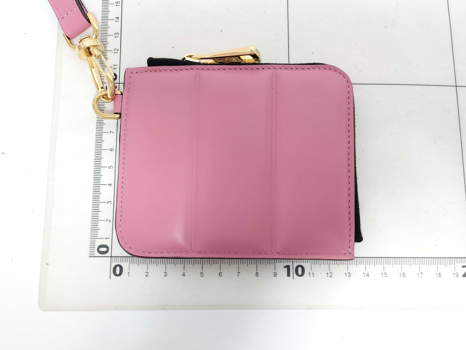 MONCLER Moncler logo leather shoulder wallet pink net pouch coin case