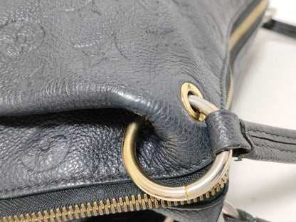 LOUIS VUITTON Monogram Empreinte Pontu PM Black Handbag