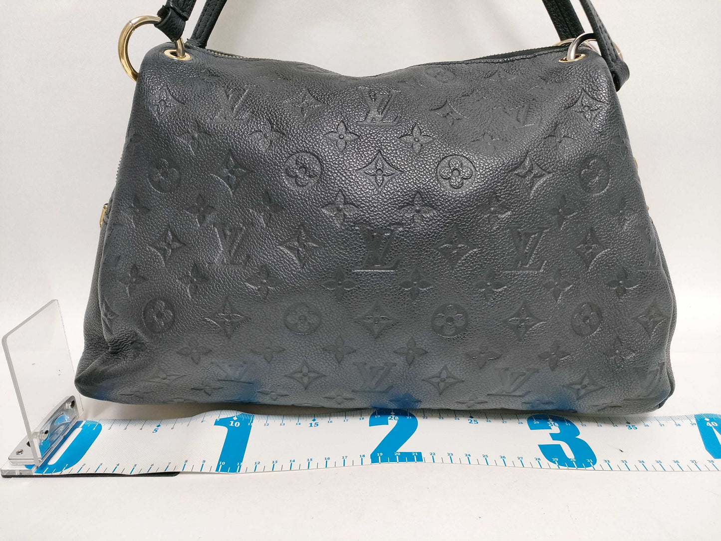 LOUIS VUITTON Monogram Empreinte Pontu PM Black Handbag