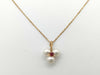 MIKIMOTO Pearl Diameter Approx. 6.4mm*3 Ruby K18 3.8g Necklace 