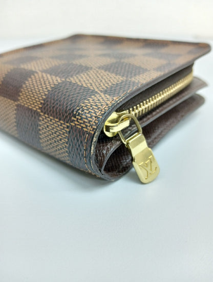 LOUIS VUITTON Vuitton Damier Compact Zip N61668 CA2059 Brown Compact Wallet Wallet