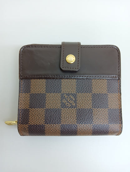 LOUIS VUITTON Vuitton Damier Compact Zip N61668 CA2059 Brown Compact Wallet Wallet