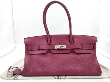 HERMES Shoulder Birkin Silver Fittings □O Engraved Tote Bag