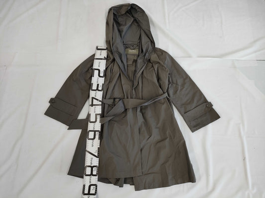 MaxMara MaxMara MaxMara Rainwear Hooded Coat Belt 38 Long Coat