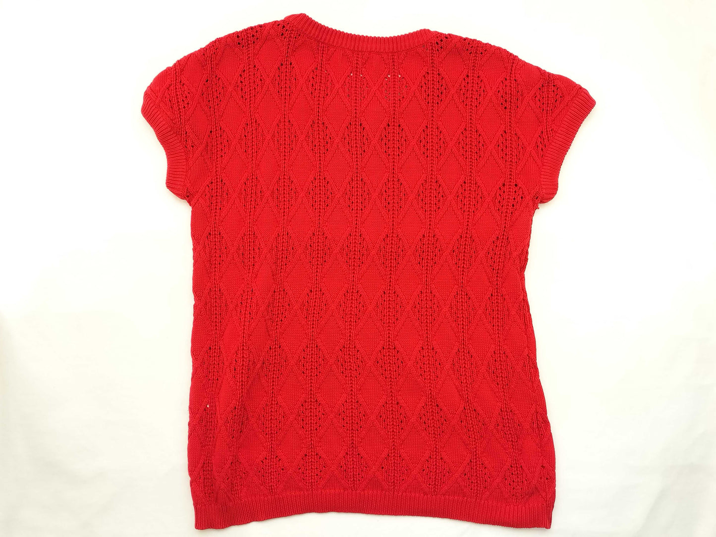 Yves Saint Laurent Short Sleeve Knit Cable Knit Top
