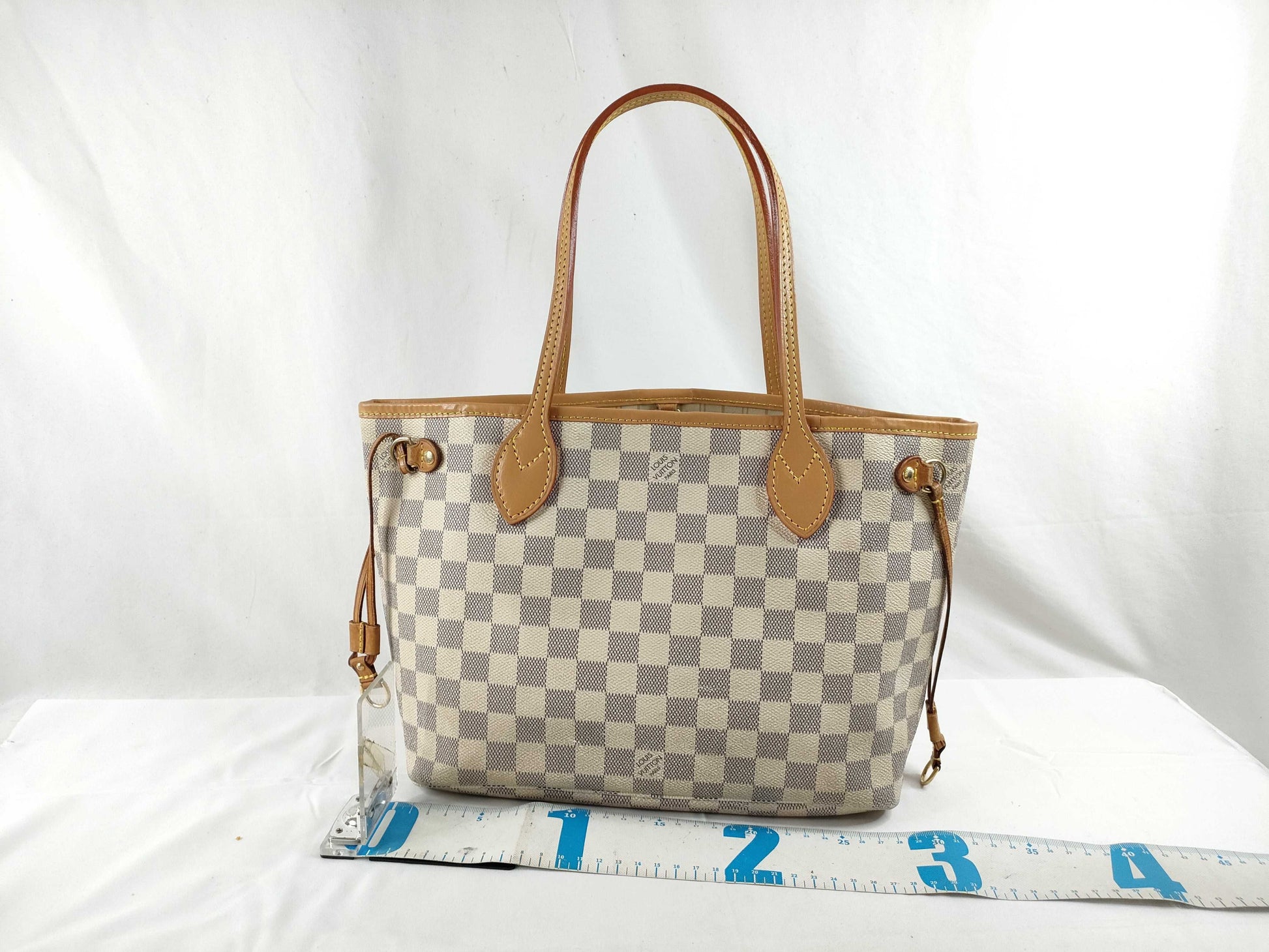 LOUIS VUITTON Damier Azur LV Neverfull PM Tote Bag