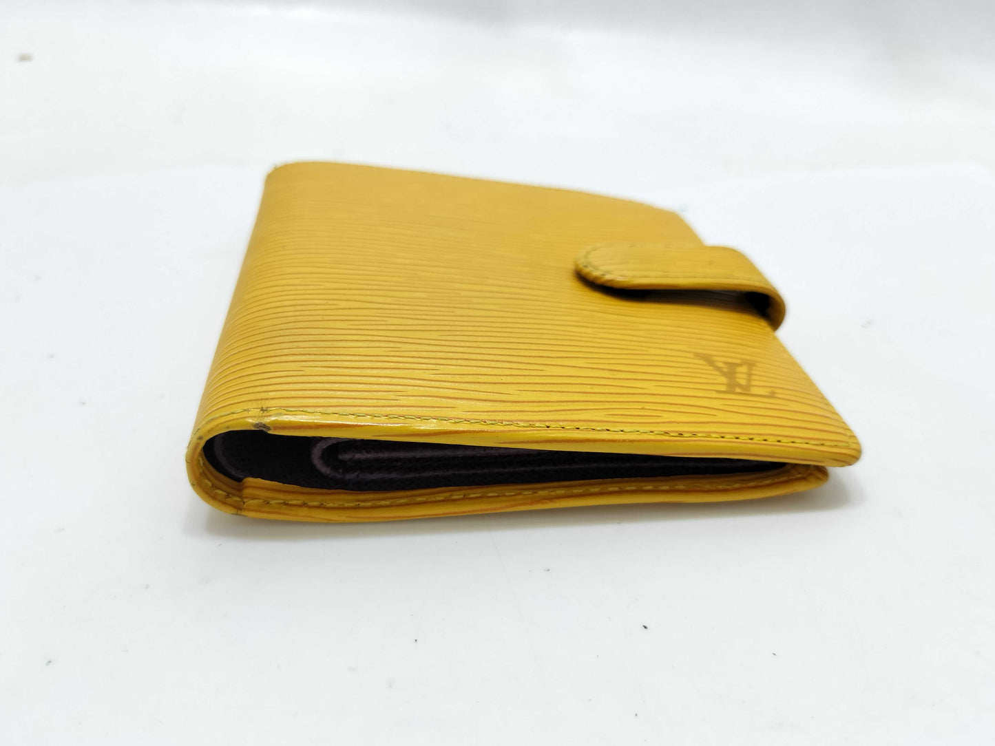 LOUIS VUITTON Epi Vuitton M63559 Bi-Fold Wallet Porto Vier Compact Epi Leather Tassili Yellow Wallet