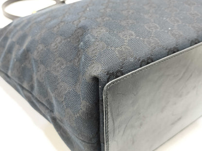 GUCCI GG Canvas Gucci 002 1098 2404 Campus Bag Tote Black Tote Bag