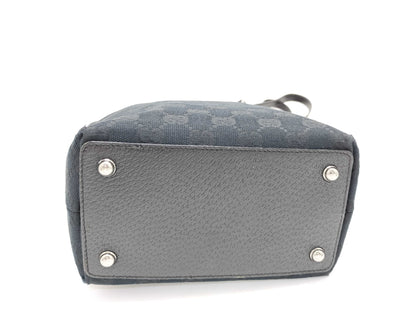 GUCCI GG Canvas Gucci 120840 Tote Bag Bucket Shaped GG Canvas Leather Black Tote Bag