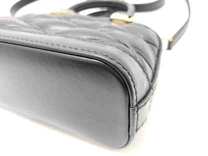 LOUIS VUITTON Vuitton M83048 Maltage NanoAlma Leather Black Handbag