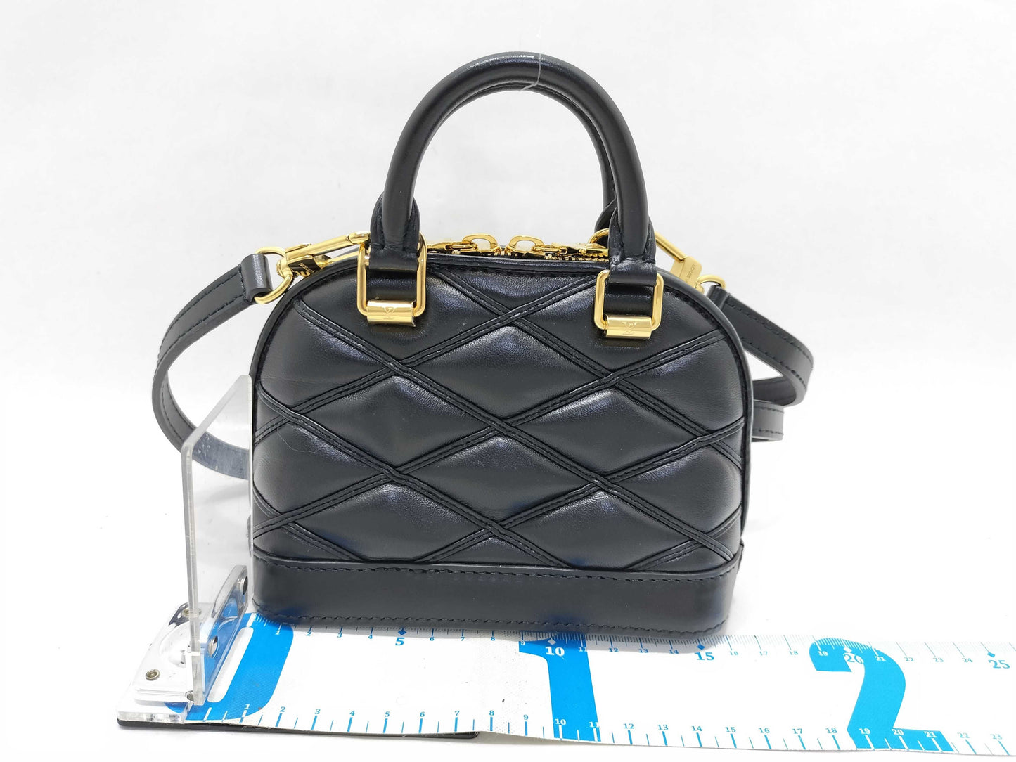LOUIS VUITTON Vuitton M83048 Maltage NanoAlma Leather Black Handbag