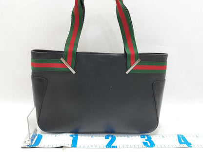 GUCCI Gucci 73983 Tote Bag Sherry Line Leather Black Tote Bag