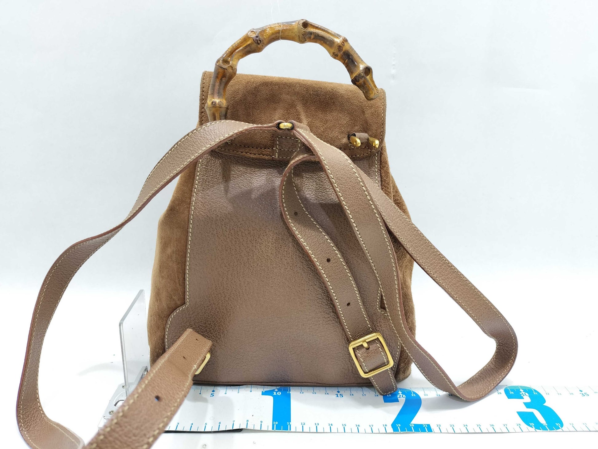GUCCI Bamboo Gucci 003 3444 0030 Bamboo Rucksack Suede Brown Rucksack