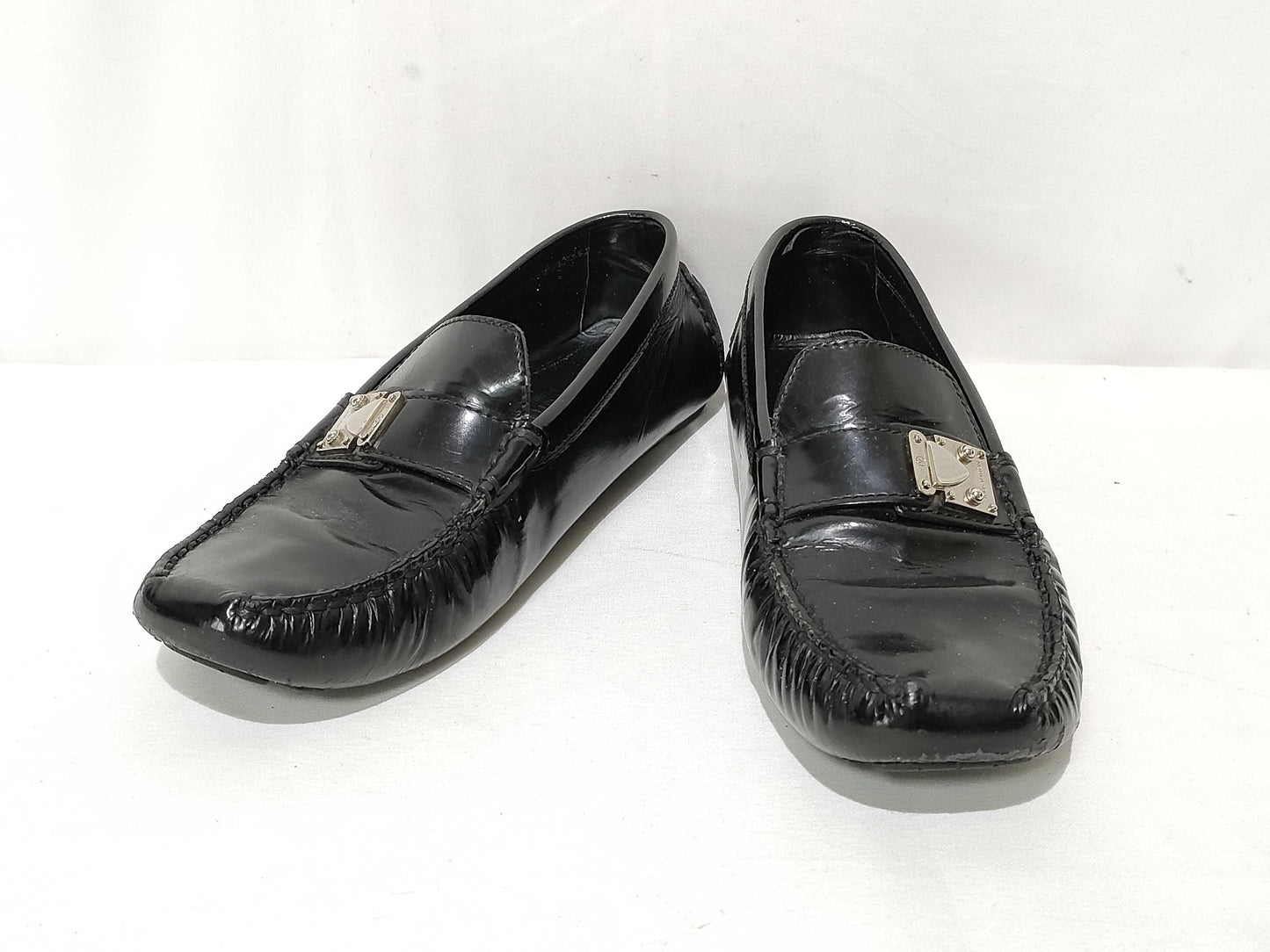 LOUIS VUITTON Louis Vuitton Driving Shoes Black Loafers