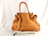 FURLA Handbag Orange Leather Braided Handbag