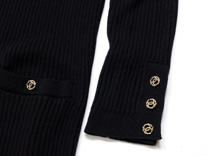 CHANEL Maxi Length Thick Knit Coat 48 Rare Size 21C Coat
