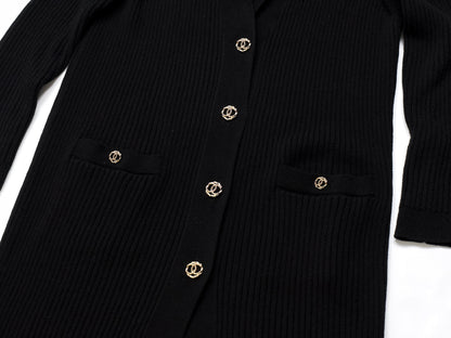 CHANEL Maxi Length Thick Knit Coat 48 Rare Size 21C Coat