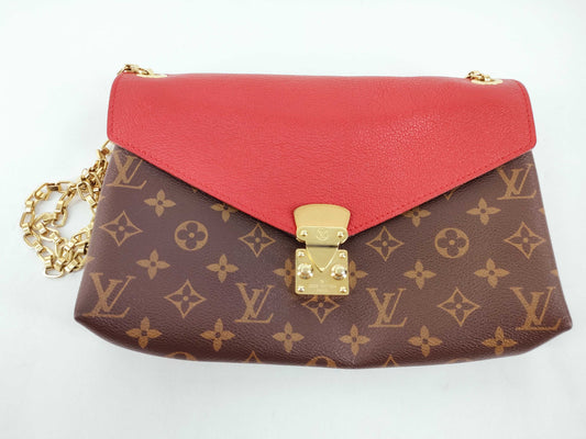 LOUIS VUITTON Monogram Pallas Chain Handbag Shoulder Bag Semi-Shoulder Bag One-Shoulder Bag Cerise M41201 Shoulder Bag