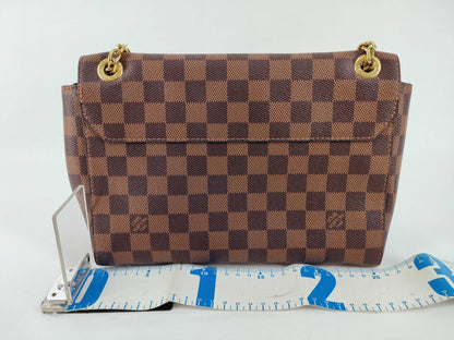 LOUIS VUITTON Damier Ebene Chain Shoulder Bag, Vavan PM, N40108, Black