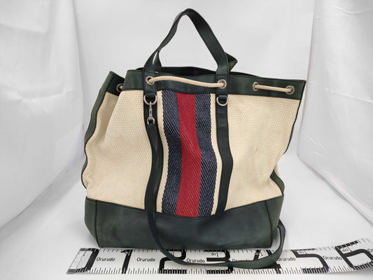 GUCCI Gucci 2way 281396 Decathlon Tote Bag Sherry Line Tote Bag