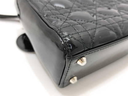 Dior Lady Dior Lady Dior Mini Enamel Handbag Handbag Handbag