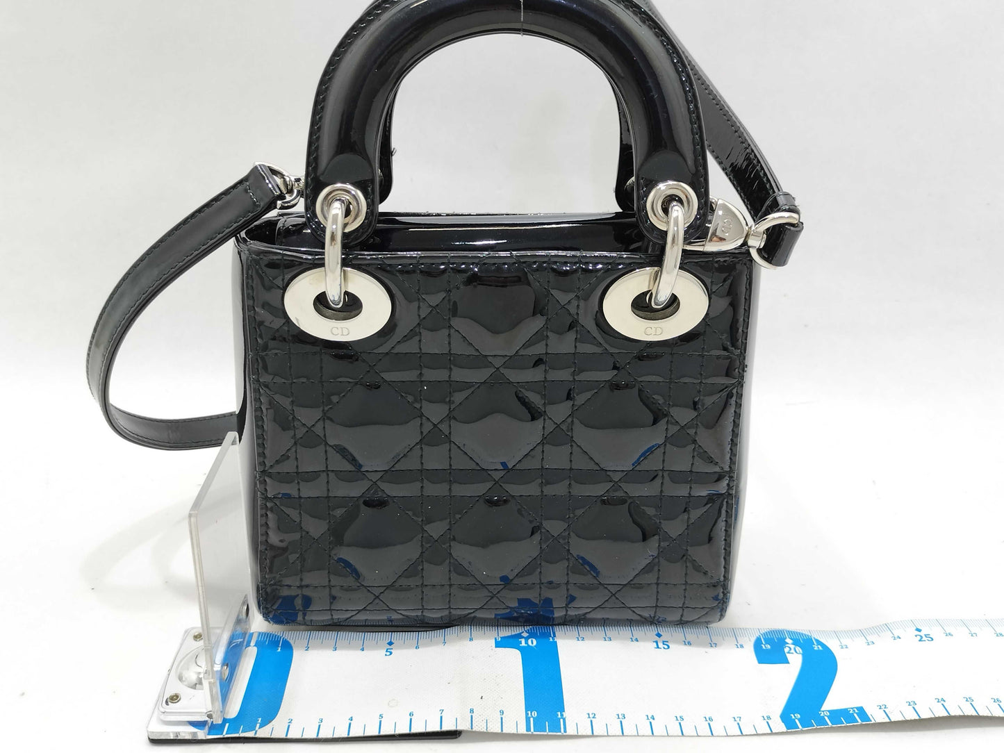 Dior Lady Dior Lady Dior Mini Enamel Handbag Handbag Handbag