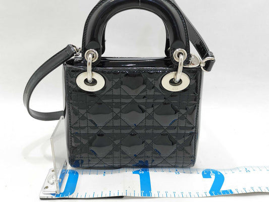 Dior Lady Dior Lady Dior Mini Enamel Handbag Handbag Handbag