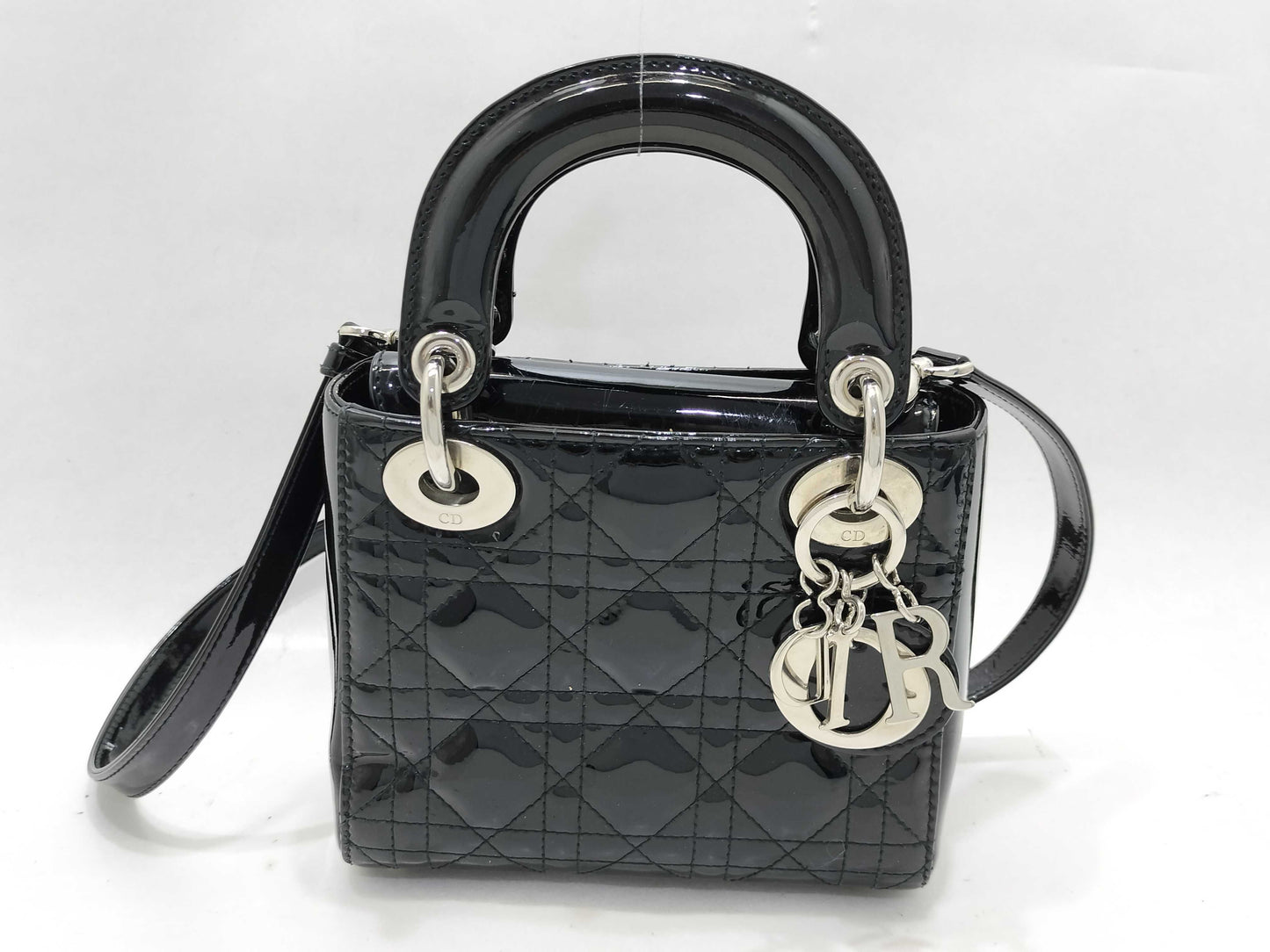 Dior Lady Dior Lady Dior Mini Enamel Handbag Handbag Handbag