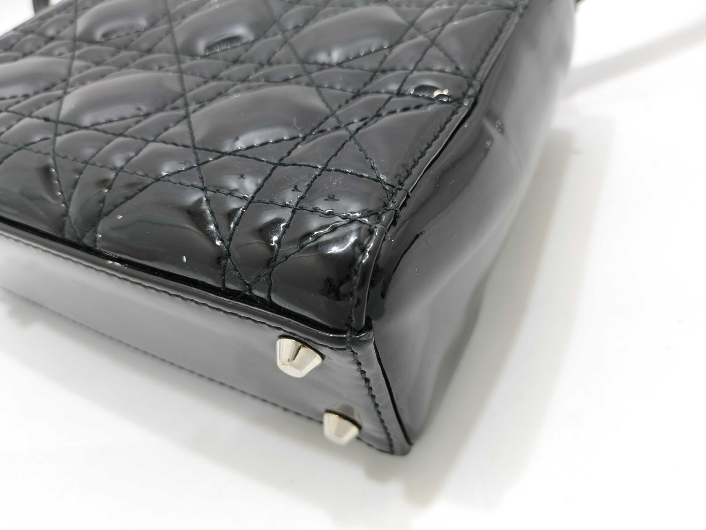 Dior Lady Dior Lady Dior Mini Enamel Handbag Handbag Handbag