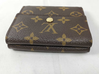 LOUIS VUITTON Monogram Louis Vuitton Folding Wallet Porte Monnaie Carte Credit M61652 with Box