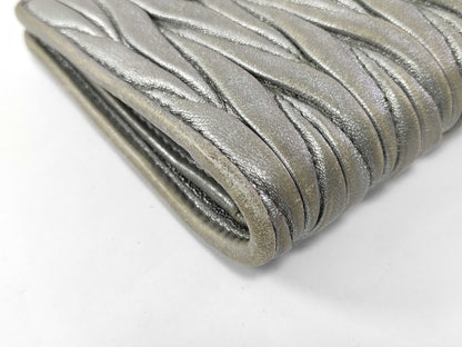 Miu Miu Bijou/Pearl Bifold Silver Wallet