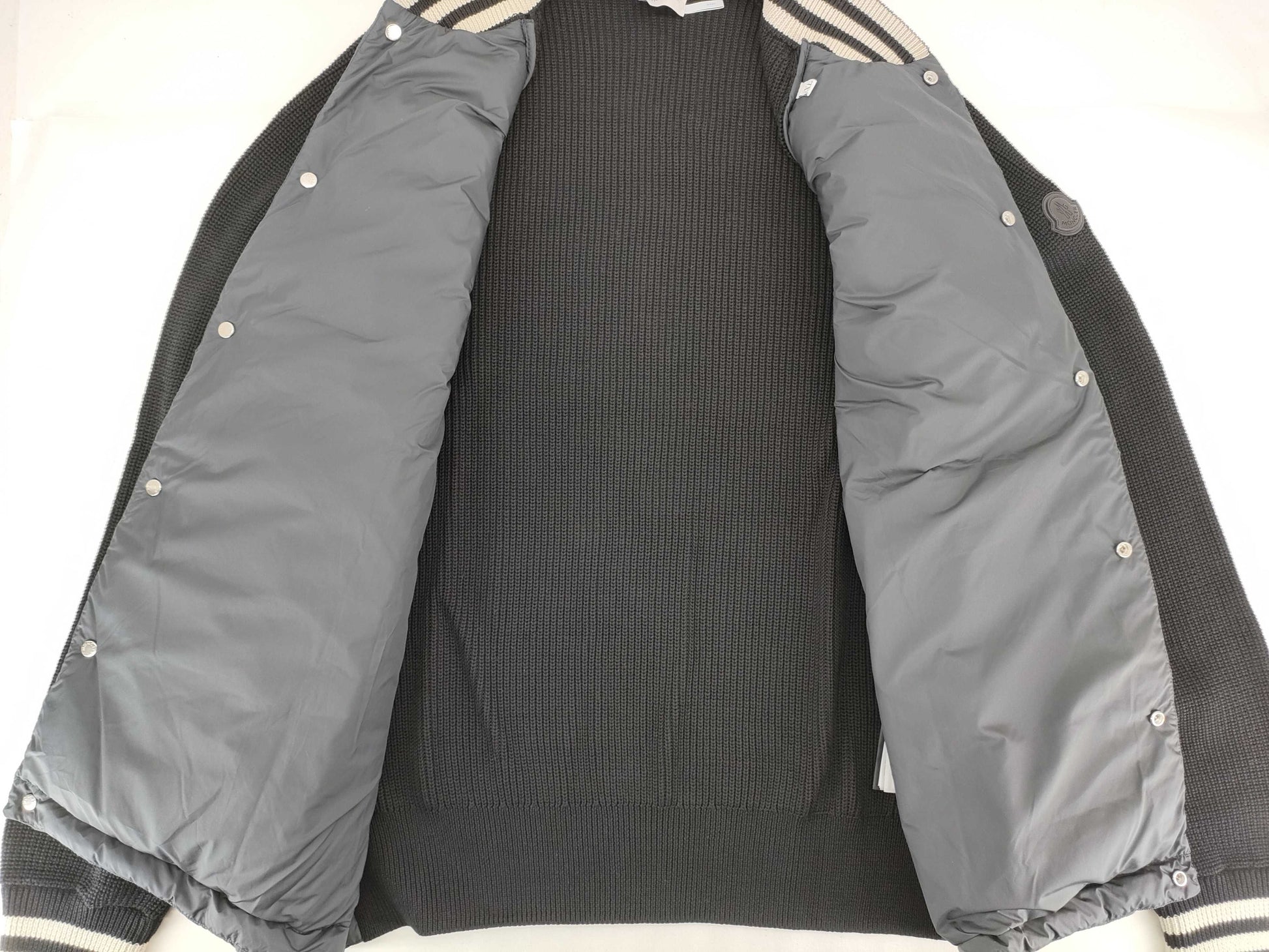 MONCLER Cardigan Tricot Down Jacket, Size XL