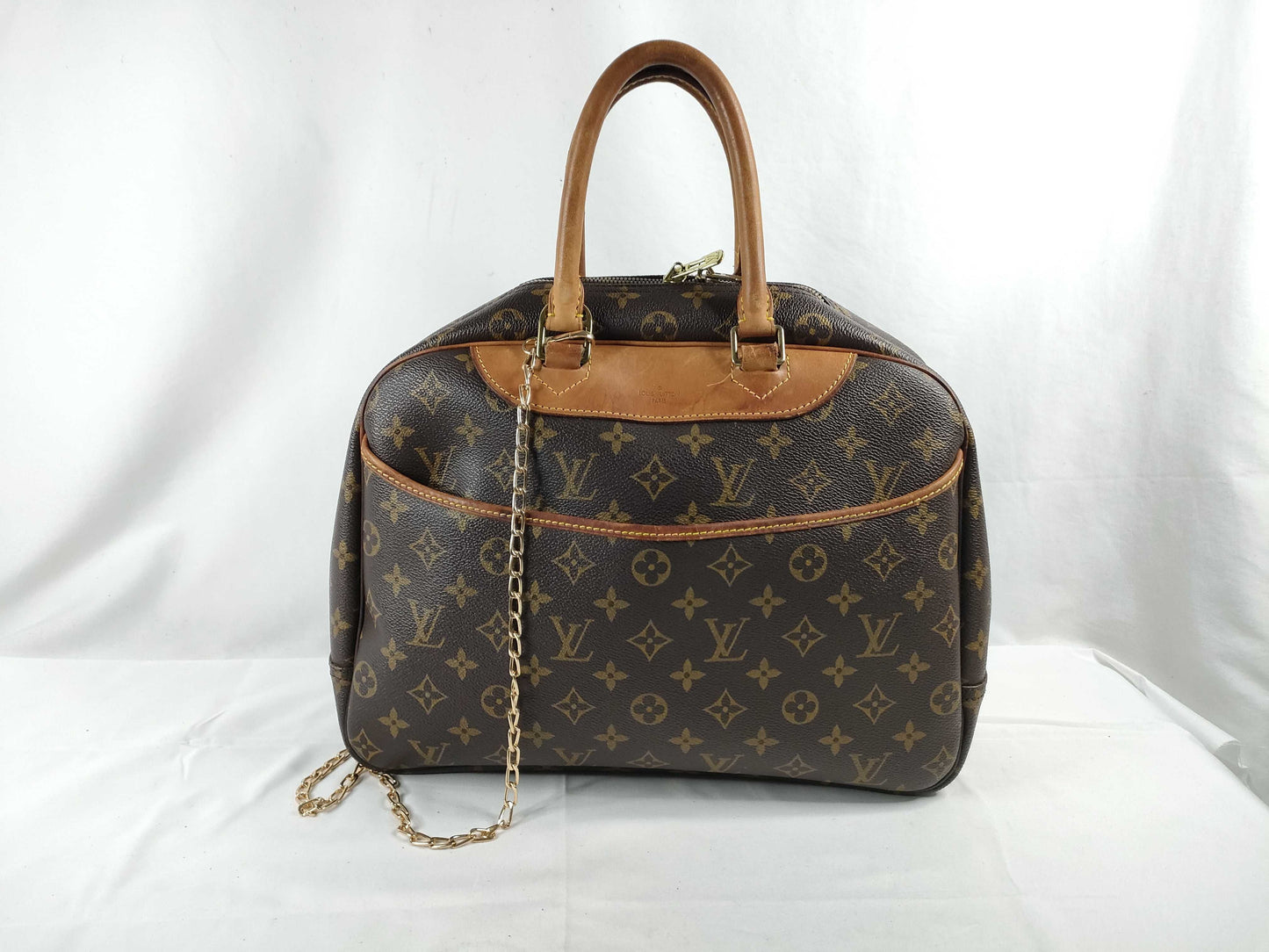 LOUIS VUITTON Monogram Deauville 2-way bag, handbag/shoulder bag, Monogram leather, brown, M47270 handbag