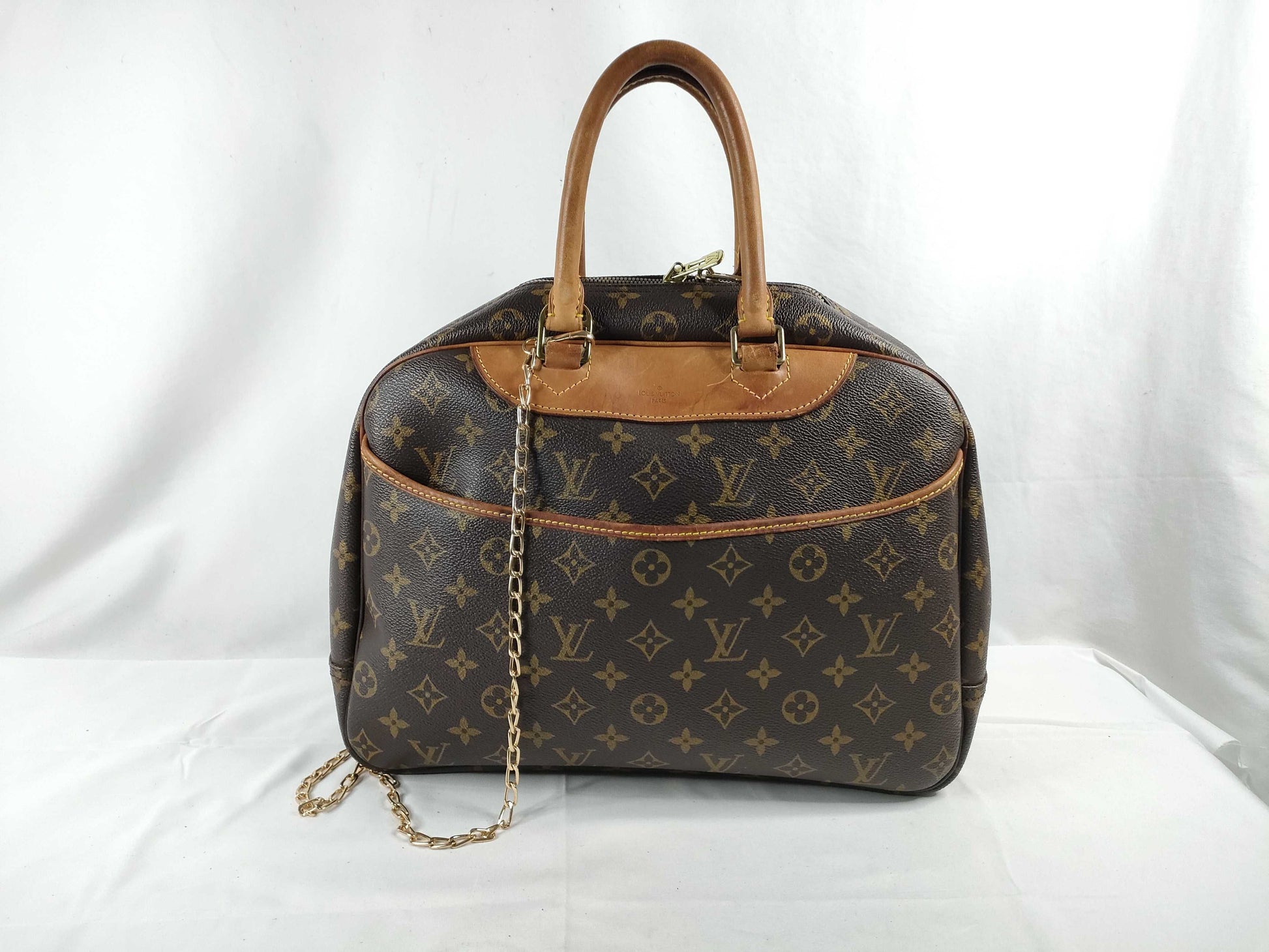 LOUIS VUITTON Monogram Deauville 2-way bag, handbag/shoulder bag, Monogram leather, brown, M47270 handbag