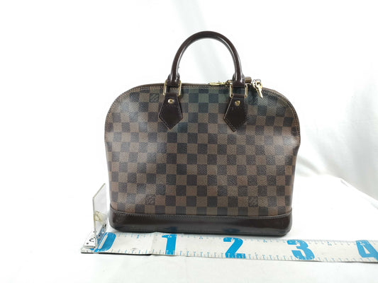 LOUIS VUITTON Damier Alma Damier Handbag Leather Brown N51131/FL2097 Handbag