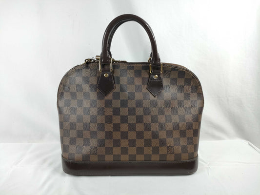 LOUIS VUITTON Damier Alma Damier Handbag Leather Brown N51131/FL2097 Handbag
