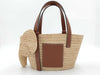 LOEWE Elephant Raffia and Leather Bag